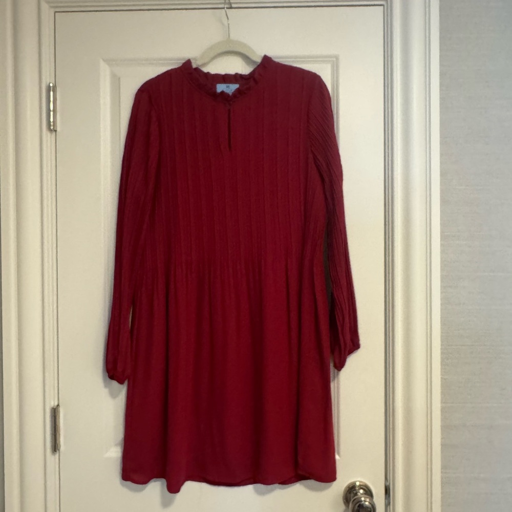 CeCe Red Ruffle Neck Blouse - Picture 2 of 5